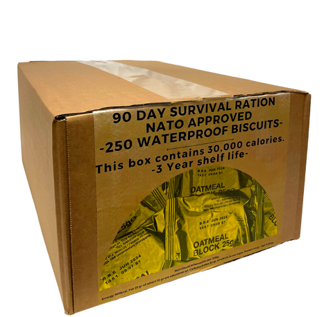 90 DAY Survival Biscuits - 250 BISCUITS - NATO Approved