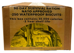 90 DAY Survival Biscuits - 250 BISCUITS - NATO Approved